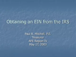 Obtaining an EIN from the IRS