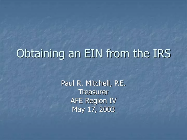 obtaining an ein from the irs