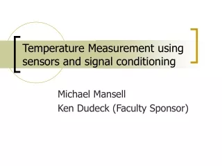 Temperature Measurement using sensors and signal conditioning