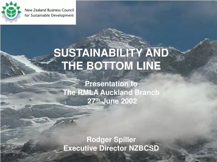 sustainability and the bottom line presentation