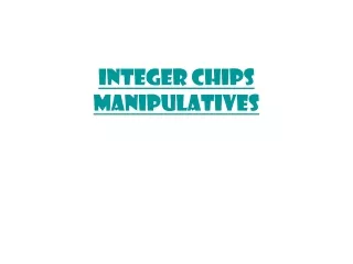 Integer Chips Manipulatives