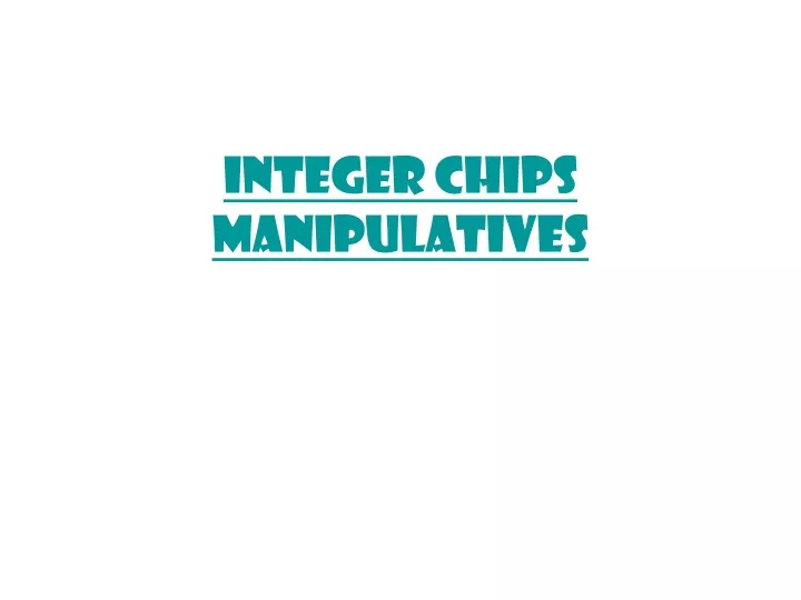 integer chips manipulatives