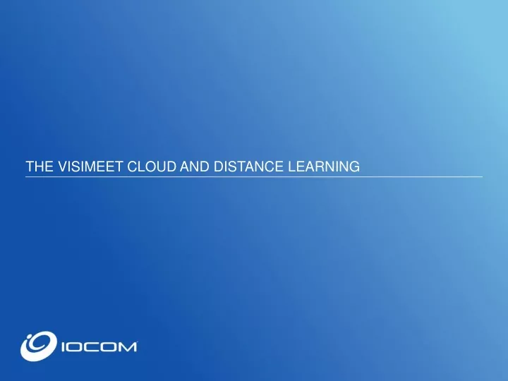 the visimeet cloud and distance learning