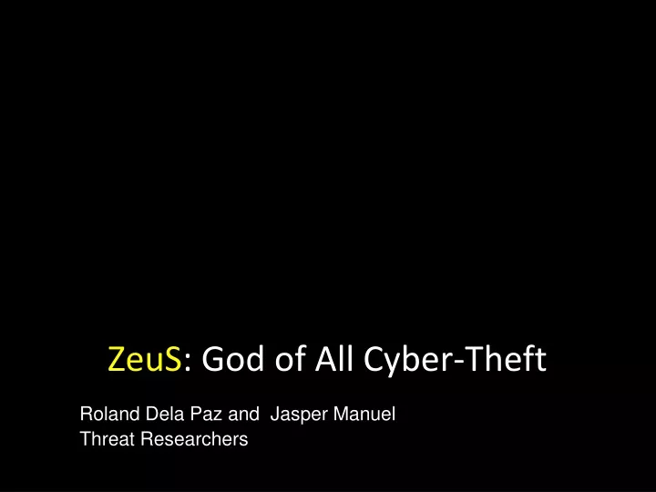 zeus god of all cyber theft