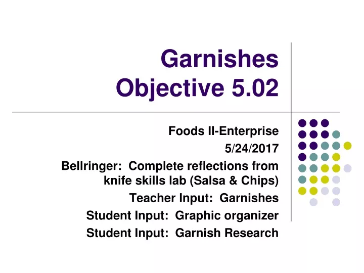 garnishes objective 5 02