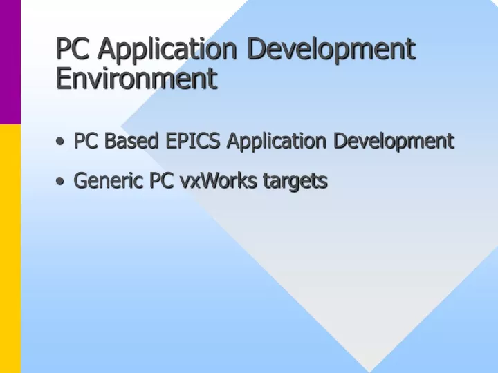 pc application development environment