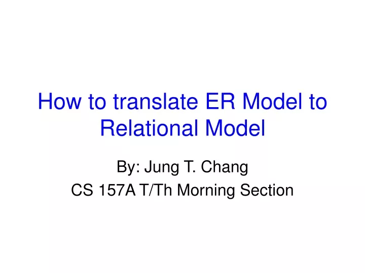 how to translate er model to relational model