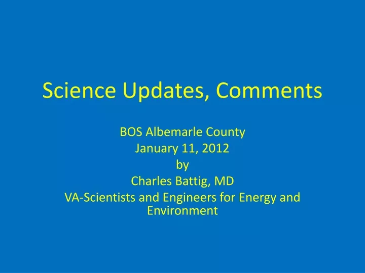 science updates comments