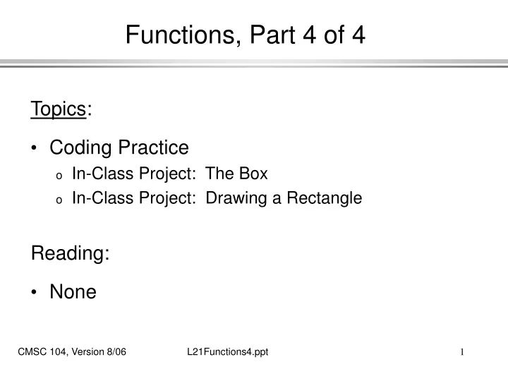 functions part 4 of 4