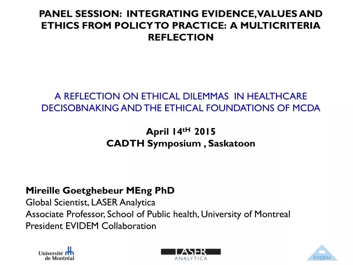 panel session integrating evidence values