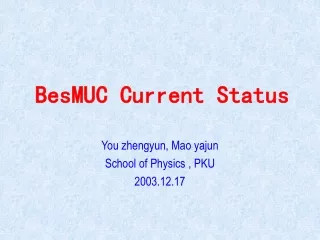 BesMUC Current Status