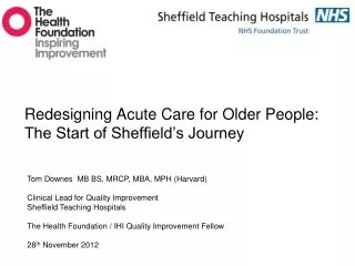 Redesigning Acute Care for Older People: The Start of Sheffield’s Journey