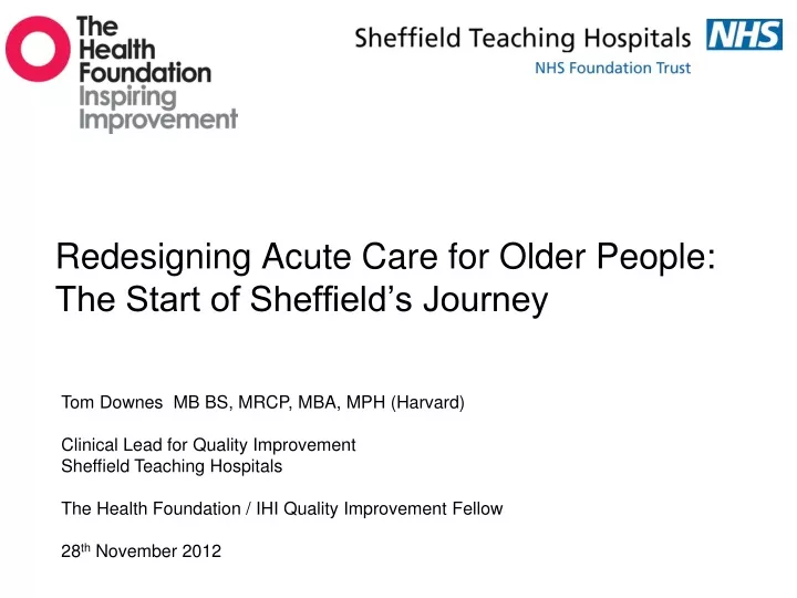 redesigning acute care for older people the start of sheffield s journey