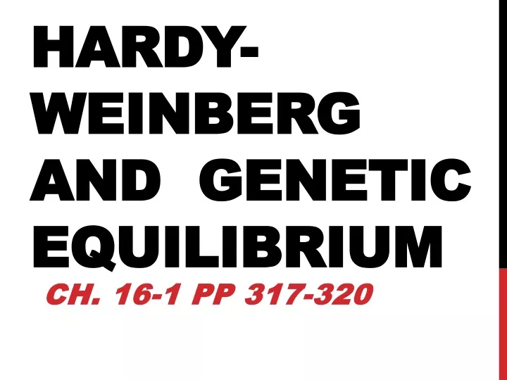 hardy weinberg and genetic equilibrium
