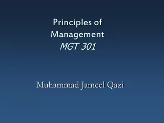 Principles of Management MGT 301