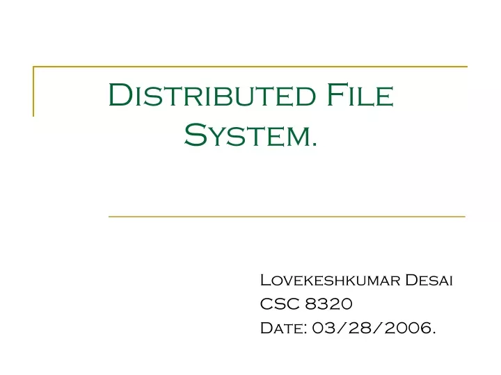 distributed file system