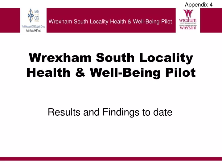 wrexham south locality health well being pilot