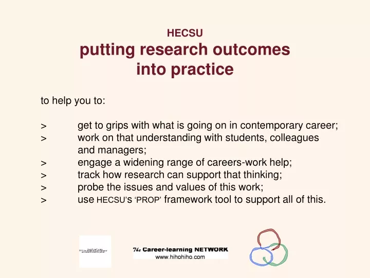 hecsu putting research outcomes into practice