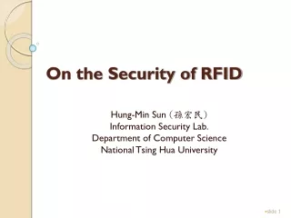 On the Security of RFID