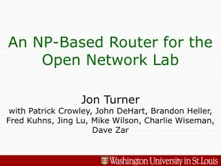 An NP-Based Router for the Open Network Lab