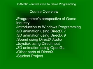 GAM666 – Introduction To Game Programming