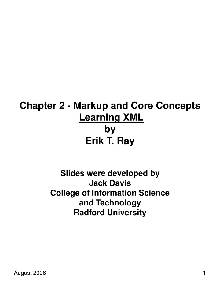 chapter 2 markup and core concepts learning xml by erik t ray