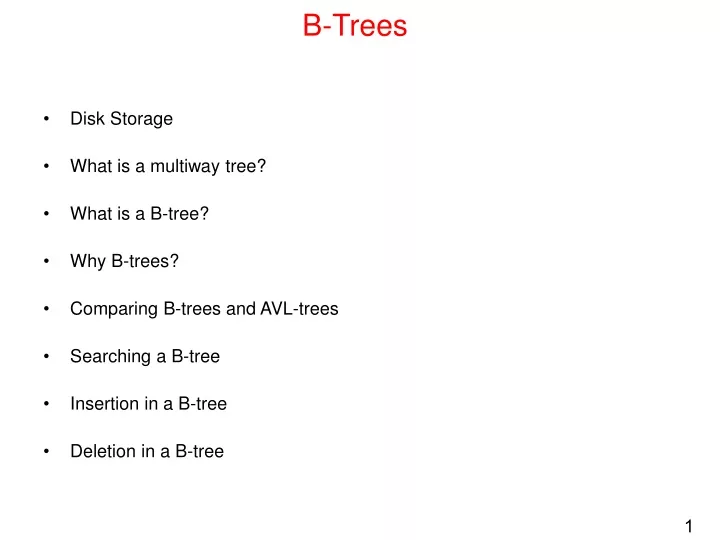 b trees