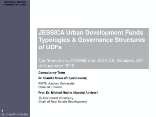 JESSICA Urban Development Funds Typologies &amp; Governance Structures of UDFs