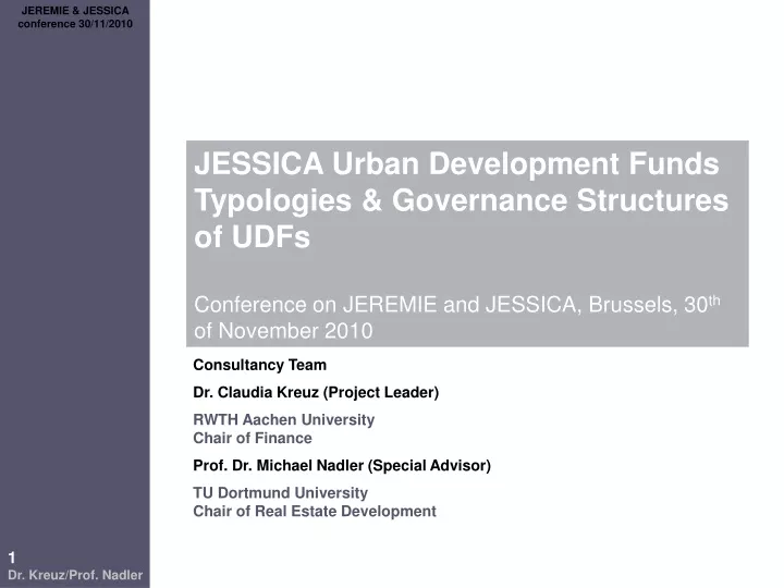 jessica urban development funds typologies
