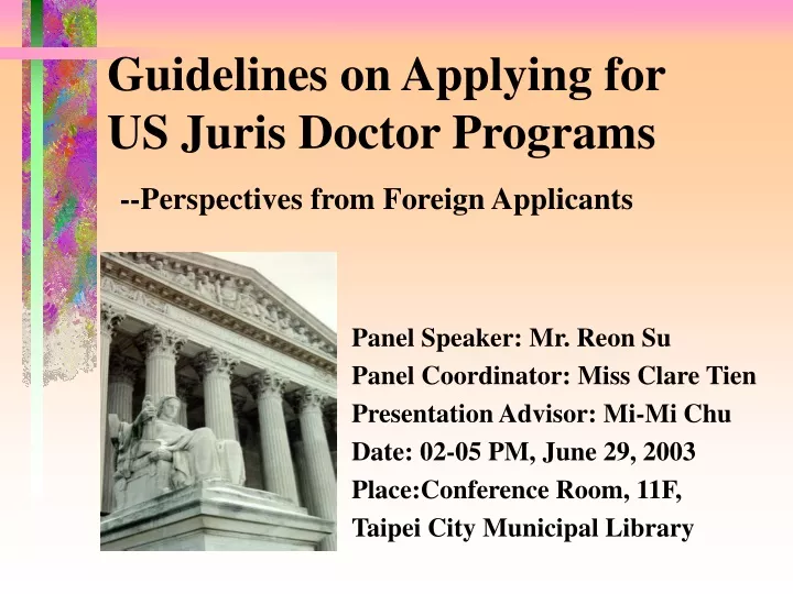 guidelines on applying for us juris doctor