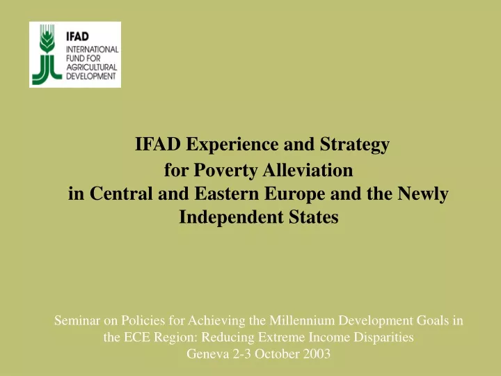 ifad experience and strategy for poverty
