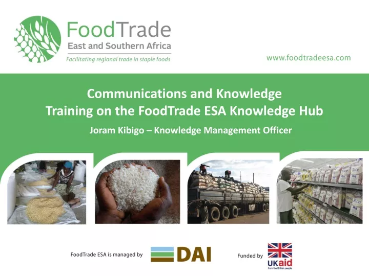 communications and knowledge training on the foodtrade esa knowledge hub