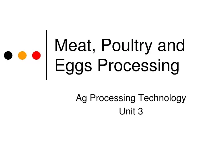 meat poultry and eggs processing