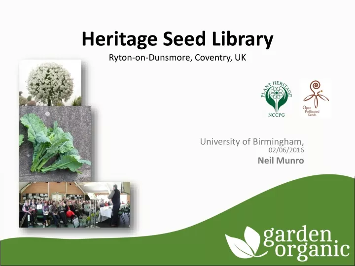 heritage seed library ryton on dunsmore coventry uk