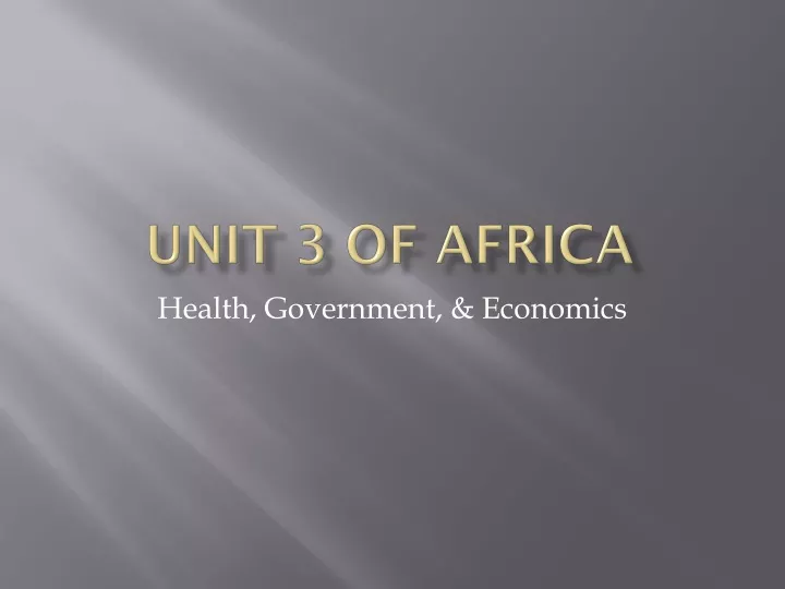 unit 3 of africa