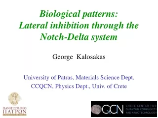 George  Kalosakas University of Patras, Materials Science Dept.