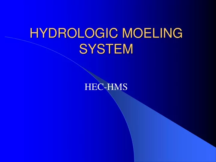 hydrologic moeling system