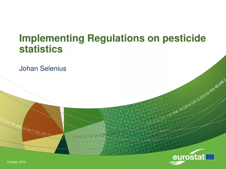 implementing regulations on pesticide statistics