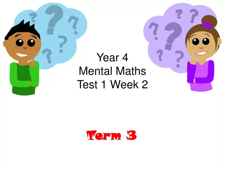 year 4 mental maths test 1 week 2