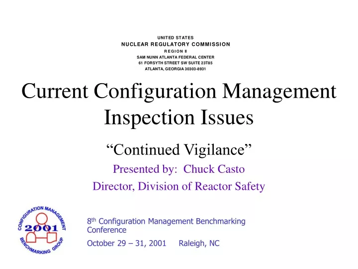 current configuration management inspection issues