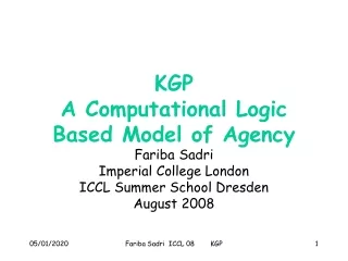 KGP   A Computational Logic Based Model of Agency