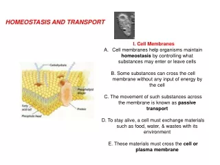 I. Cell Membranes