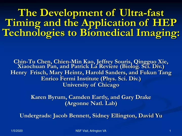the development of ultra fast timing and the application of hep technologies to biomedical imaging