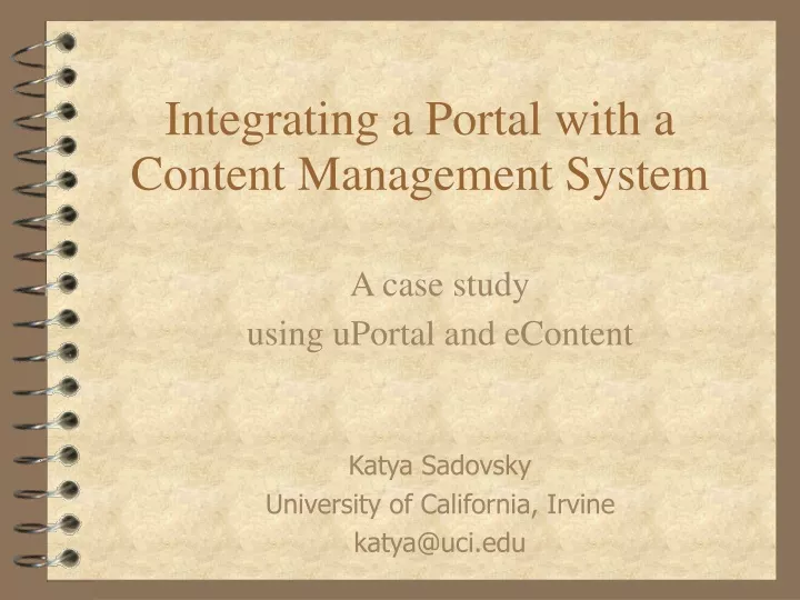integrating a portal with a content management system