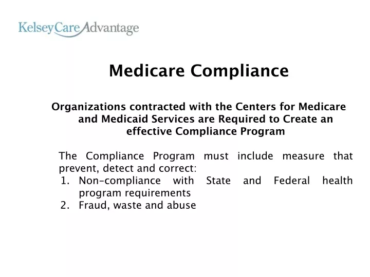 medicare compliance organizations contracted with