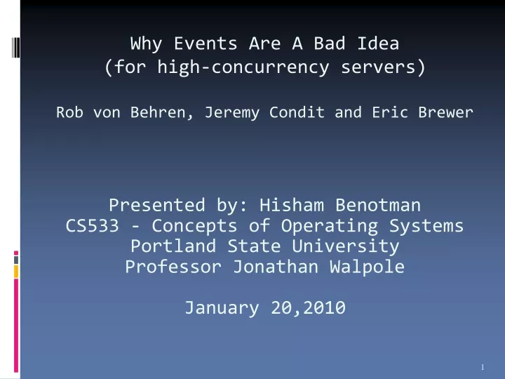 why events are a bad idea for high concurrency