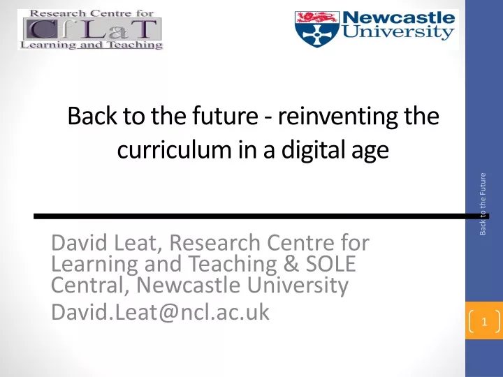 back to the future reinventing the curriculum in a digital age