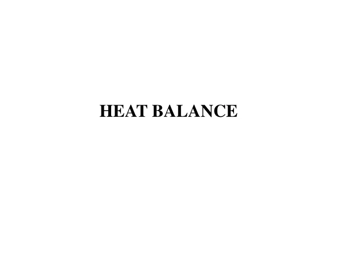 heat balance
