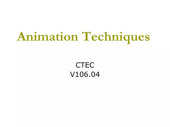 animation techniques
