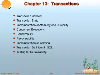 Chapter 13:  Transactions